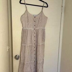 Striped Button-Down Maxi Dress